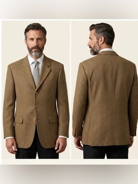 Vintage McGregor Plaid Wool Blazer Jacket Men’s XL Academic Classic Brown